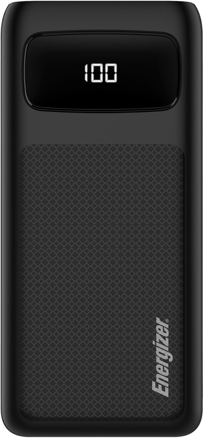 Energizer Ultimate 30000 mAh Power Bank, 22.5W, Triple Output, with Power Delivery USB-C Output and Fast Charge, Dual InputW LED Indicator, LCD Indicator, Black