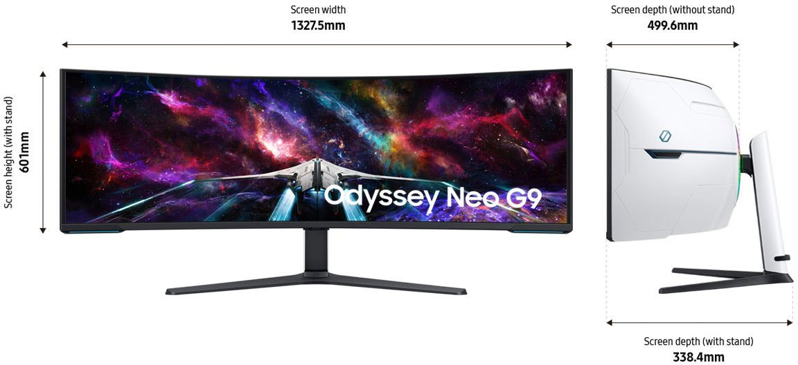 Samsung Odyssey Neo G9 G95NC 57" Curve Dual UHD, 7680x2160, 240hz, 1MS, 2.1HDMI, FreeSync Premium Pro | LS57CG952NMXUE