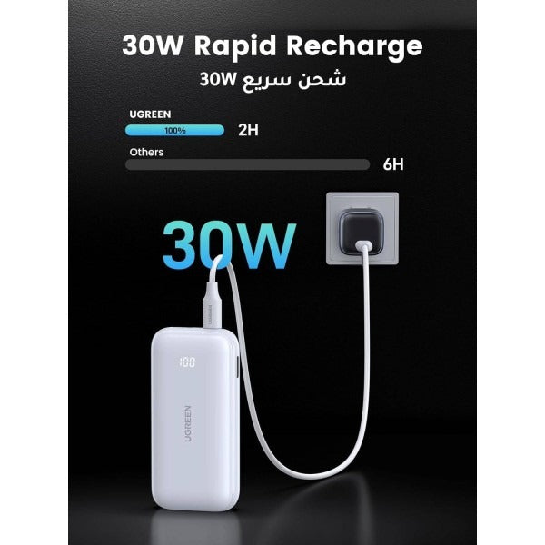 UGREEN 10000mAh PD-30W Two-way Fast Charging Power Bank PB501 PB501-25189