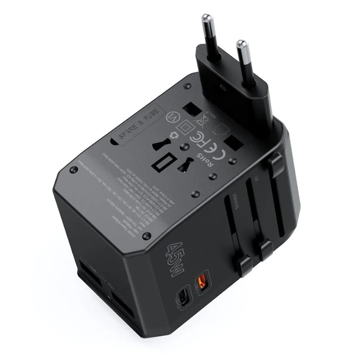 Chotech PD45W 2C+2A Travel Wall Charger - Black