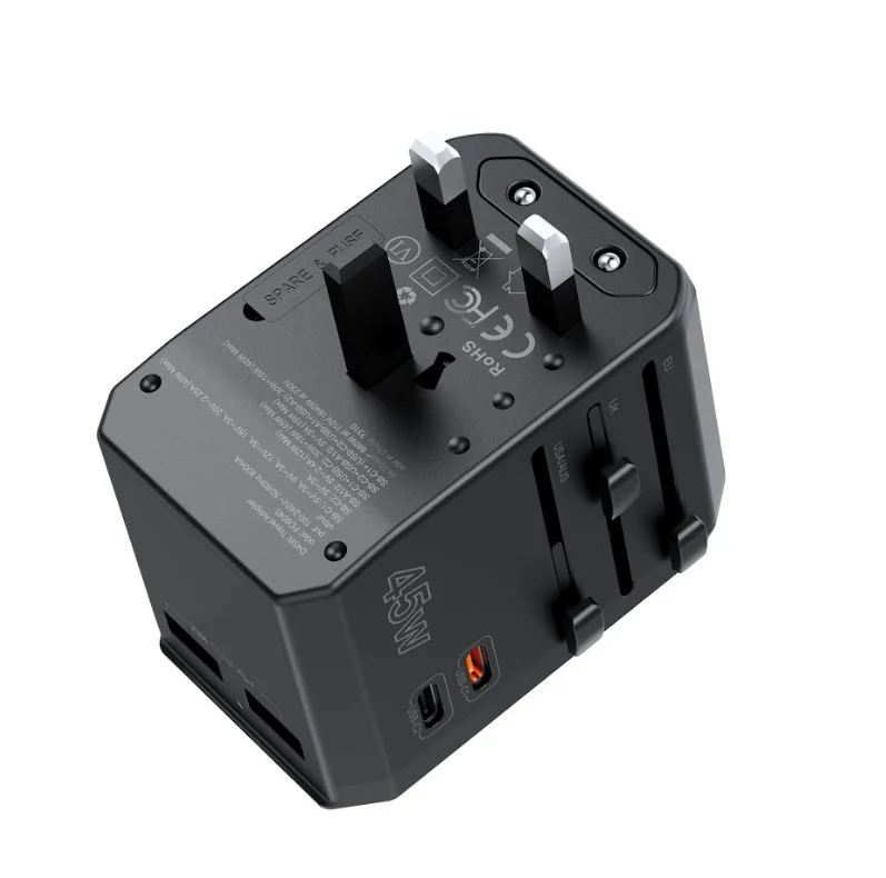 Chotech PD45W 2C+2A Travel Wall Charger - Black