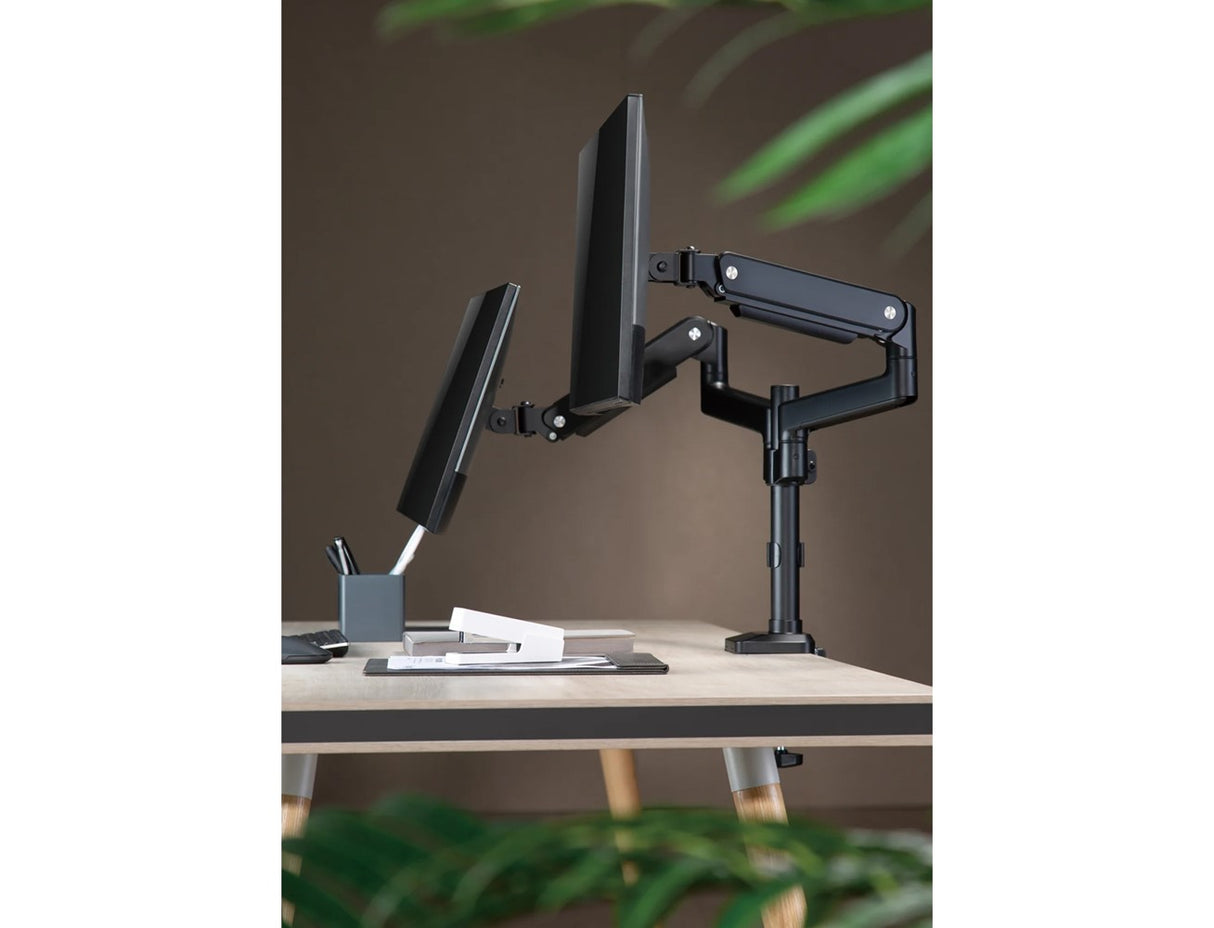 GAMEON GO-2045 Pole-Mounted Gas Spring Dual Monitor Arm