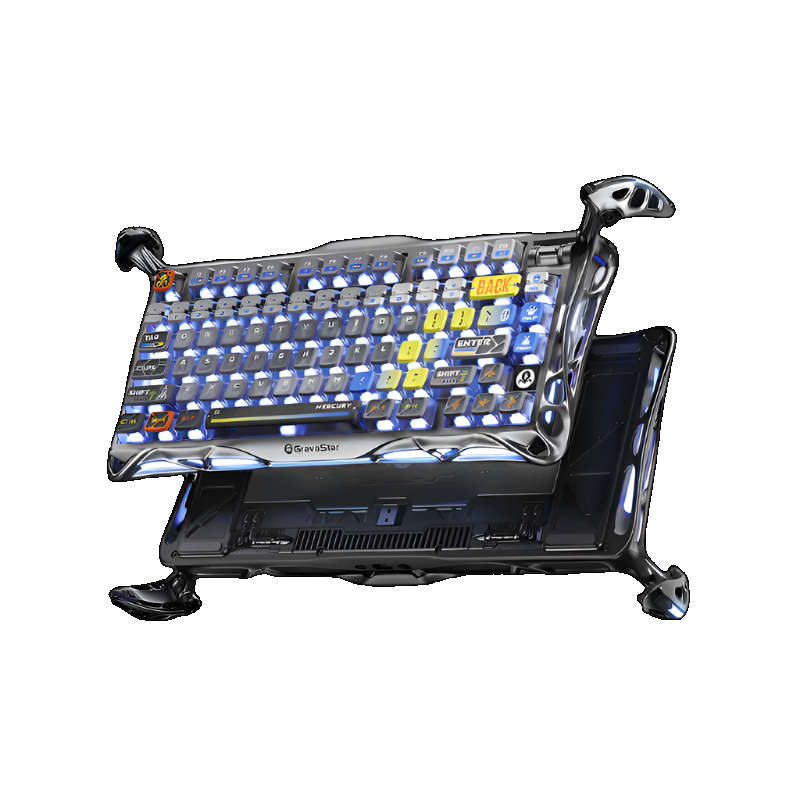 GravaStar Mercury K1 Pro 75% Wireless Mechanical Gaming Keyboard-Interstellar Silver