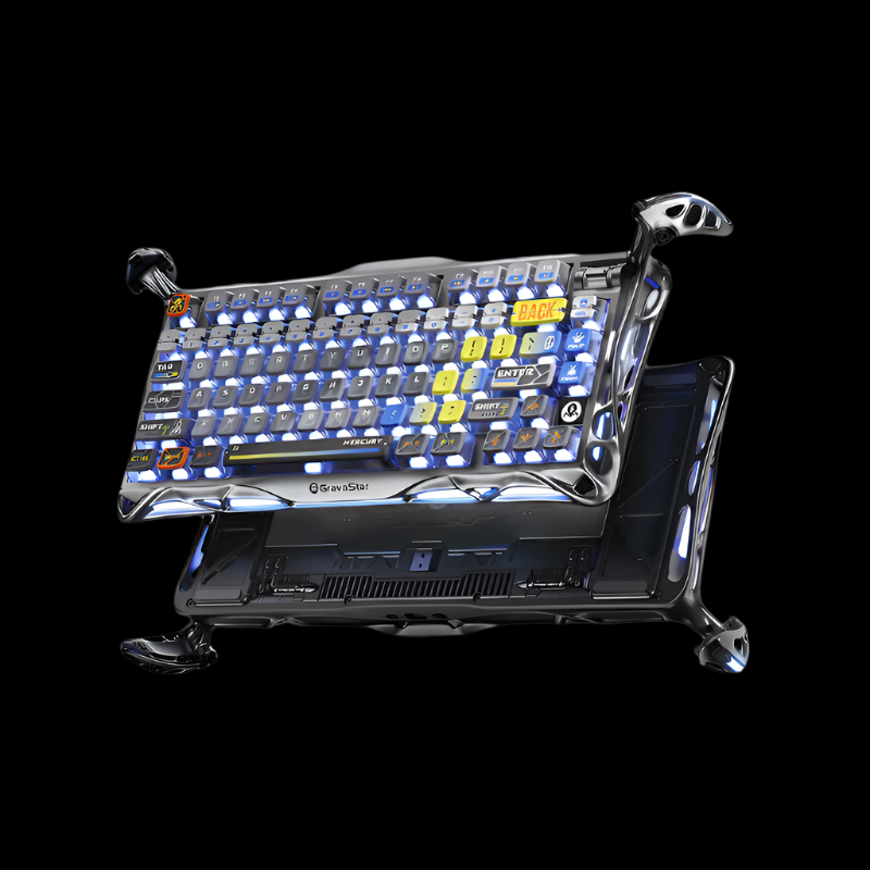 GravaStar Mercury K1 Pro 75% Wireless Mechanical Gaming Keyboard-Interstellar Silver
