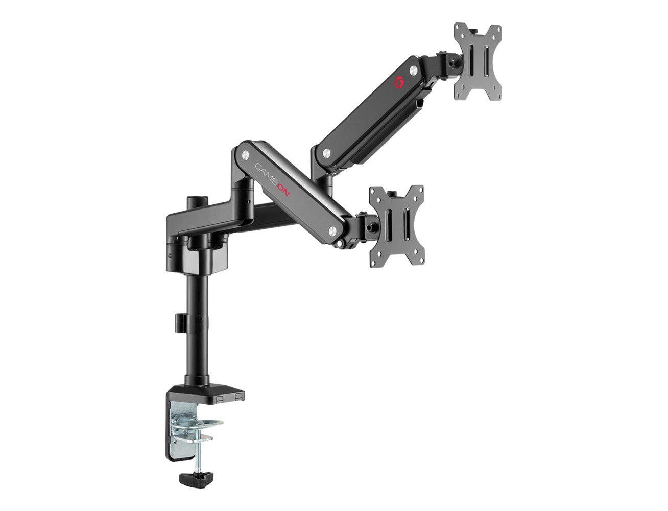 GAMEON GO-2045 Pole-Mounted Gas Spring Dual Monitor Arm
