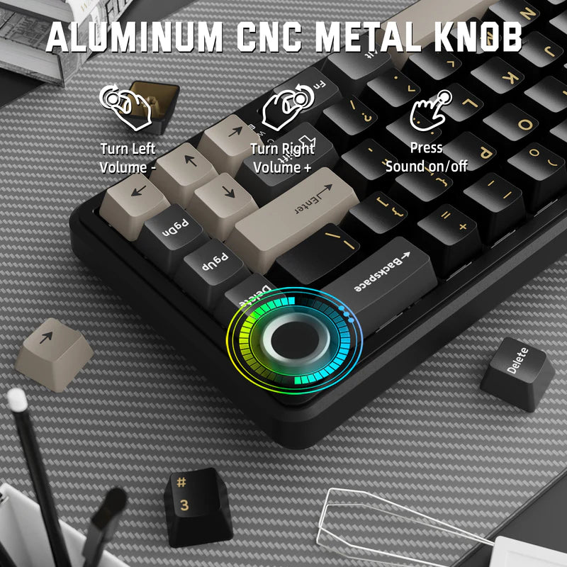 ATTACK SHARK X66 60% Wireless Mechanical Keyboard with Side Printed PBT Keycaps - Star Black