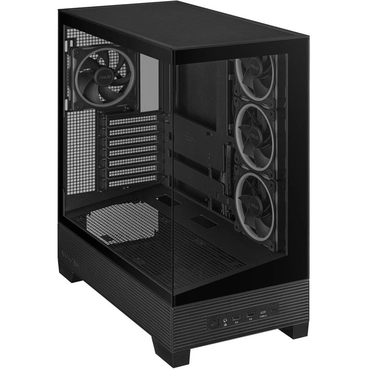 Asus A31 Plus ATX Mid Tower Gaming PC Case - Black (4 ARGB Fans Included)
