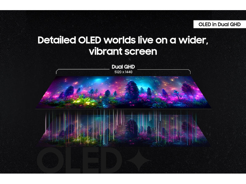 Samsung Odyssey QD-OLED G9 model G95SD LS49DG952SMXUE, 49" Dual QHD, 240Hz Refresh rate, 0.03ms Response time, HDMI 2.1, G-Sync Compatible Curved Gaming Monitor