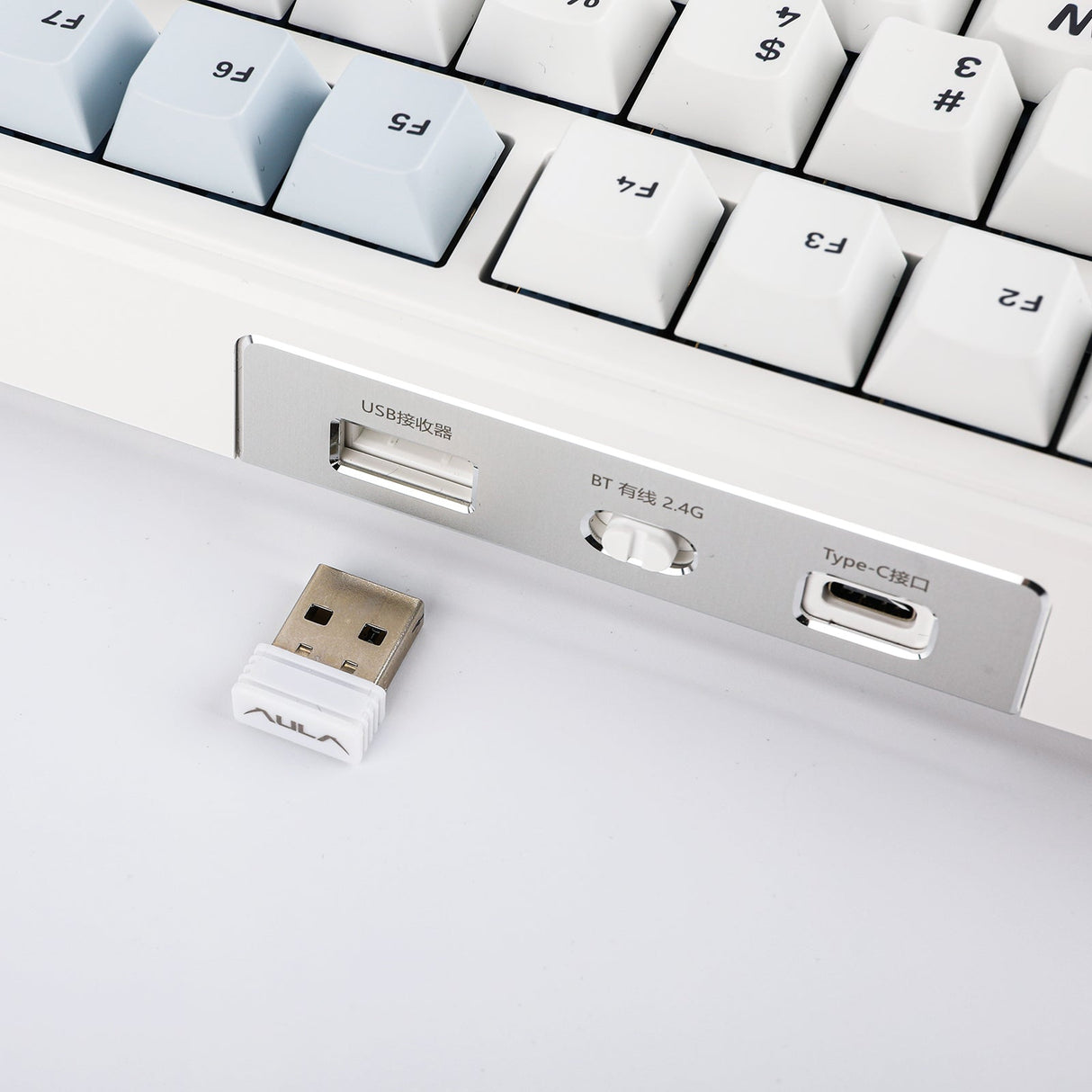 AULA F99 98% Gasket-Mounted Hot-Swappable Wireless Mechanical Keyboard Reaper switch - White Blue