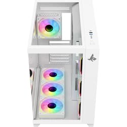PC Case SHARX PROFIN ATX Min-Tower Gaming PC Case, With 7X 120mm Pre-Installed  ARGB Fans Model XI700W,White