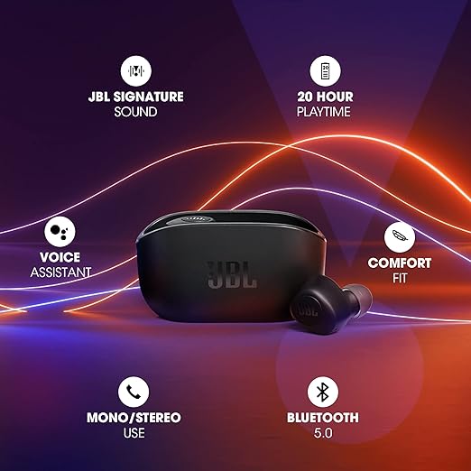 JBL Wave 100TWS True Wireless in Ear Earbuds - Black