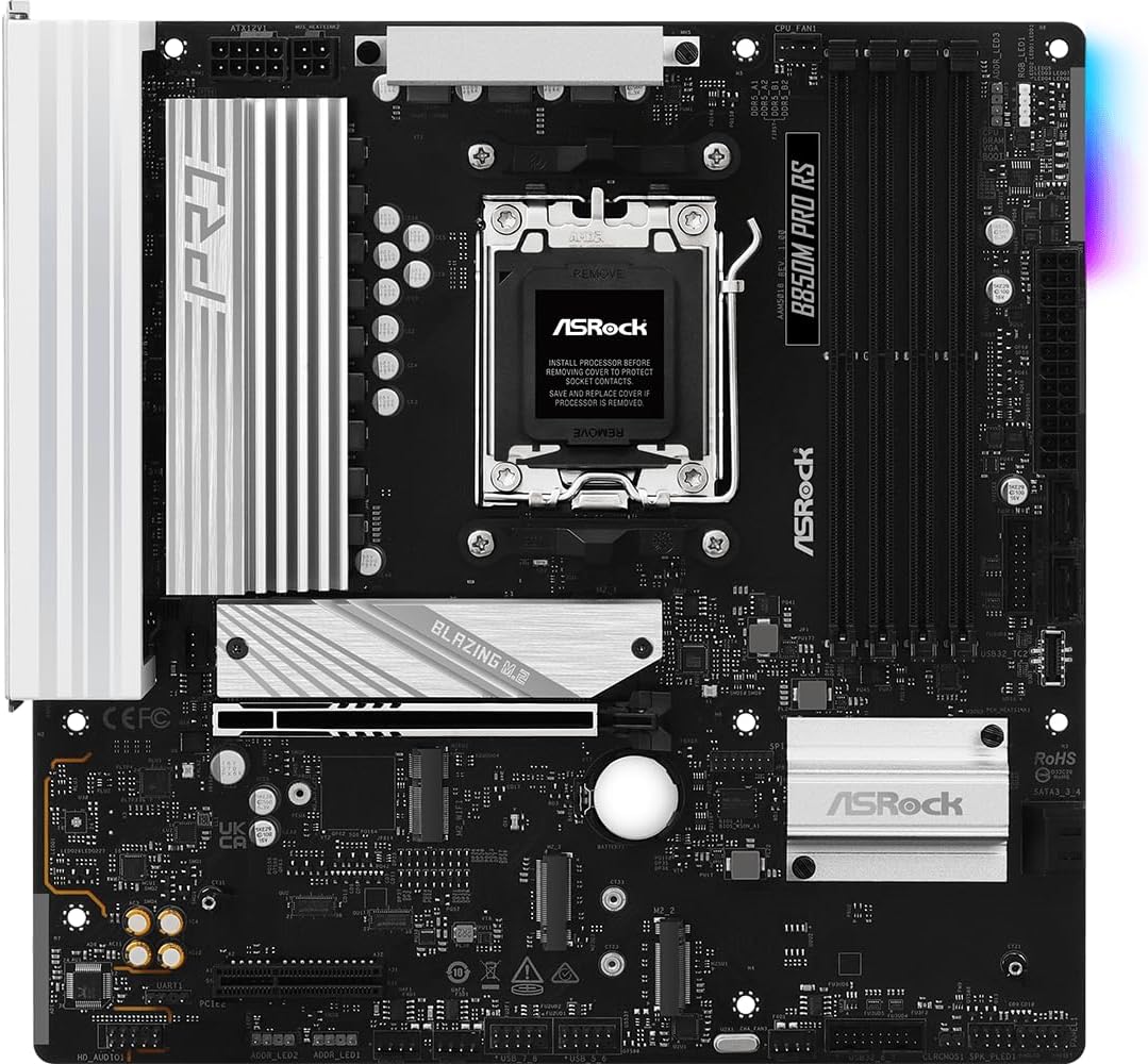 ASRock B850M Pro RS WiFi mATX Motherboard for AMD AM5 CPUs