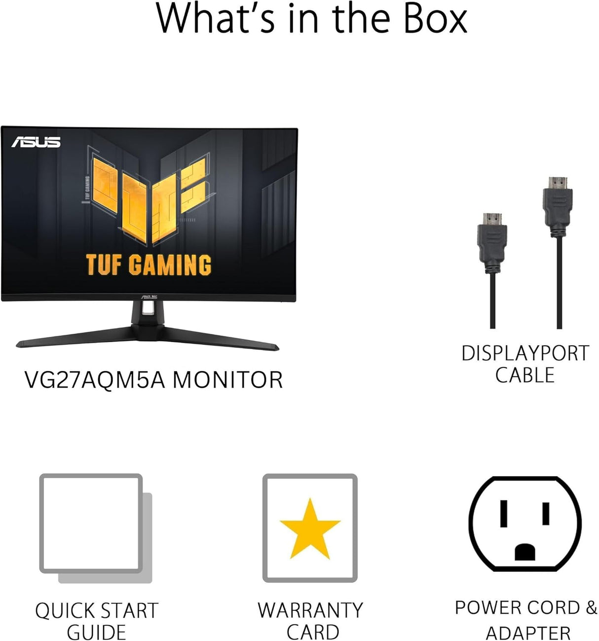 ASUS TUF Gaming Series 5 VG27AQM5A 27" QHD (2560x1440), 300Hz Refresh Rate, 0.3ms (GTG) Response Time, ELMB Sync, Stereo speaker, 95% DCI-P3, Fast IPS Gaming Monitor - Black