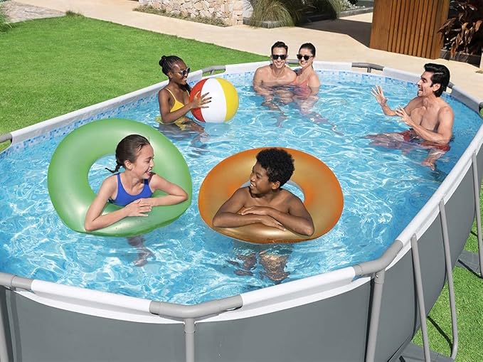BESTWAY 4.88M X 3.05M X 1.07M OVAL POOL SET (Contents:One Pool, Filter Pump(220-240V), Ladder, Cover, ChemConnect Dispenser,Compatible with Cartridge 58094(II)220-240V) 56448 (Installation Not Included)