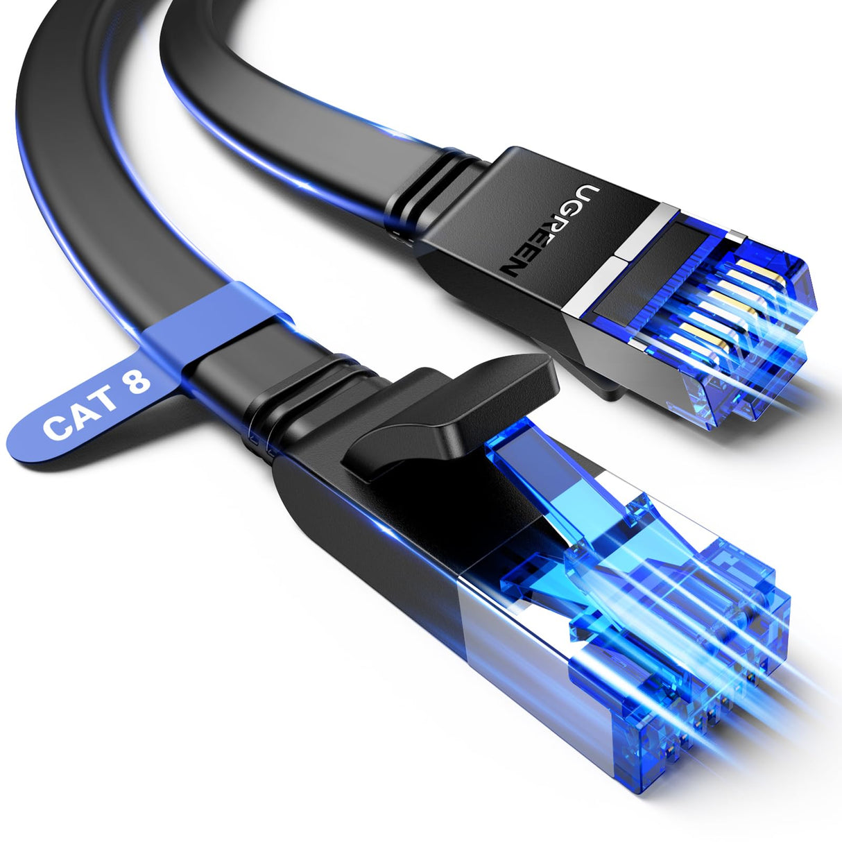 UGREEN CAT8 Shielded Round Braided Cable Modular Plugs 1m