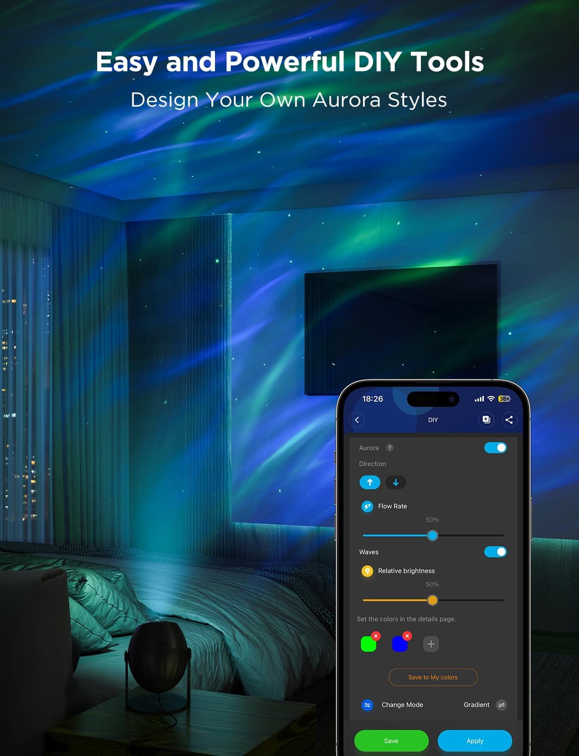 Govee Star Light Projector, Aurora, Model H6093