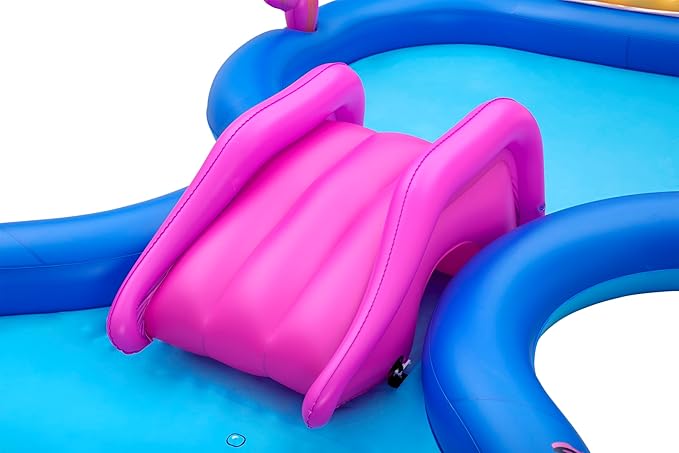 BESTWAY 3.30m x 1.88m x 1.17m Sea Odyssey Play Center (1 pool,1 arch sprinkler,1 slide, 1 basket, 2 Puffy Pal fish, 2 rackets, 4 play balls, repair patch) Age 2+ / 53167