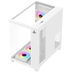 PC Case SHARX PROFIN ATX Min-Tower Gaming PC Case, With 7X 120mm Pre-Installed  ARGB Fans Model XI700W,White