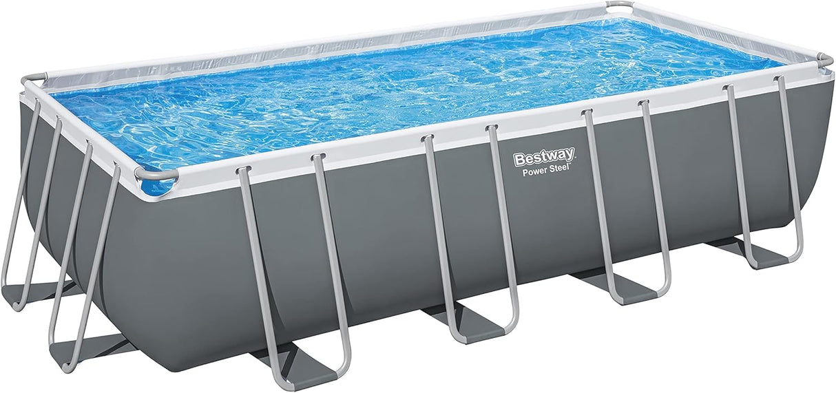BESTWAY 5.49M X 2.74M X 1.32M RECTANGULAR POOL SET (Contents:Pool, Sand Filter Pump(220-240V), Safety Ladder, Cover, Chemconnect Dispenser) 5619Q (Installation Not Included)