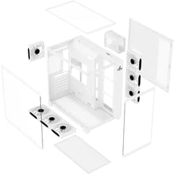 PC Case SHARX PROFIN ATX Min-Tower Gaming PC Case, With 7X 120mm Pre-Installed  ARGB Fans Model XI700W,White
