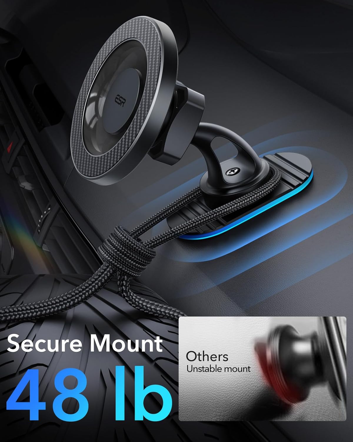 ESR HaloLock Magsafe Dashboard/Windshield Phone Mount