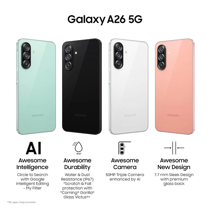 Samsung Galaxy A26 5G,6.7",256 GB, 8 GB RAM