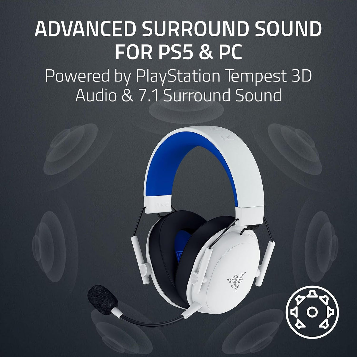 RAZER BlackShark V3 X Hyperspeed Gaming Headset for PlayStation - White RZ04-05420500-R3G1