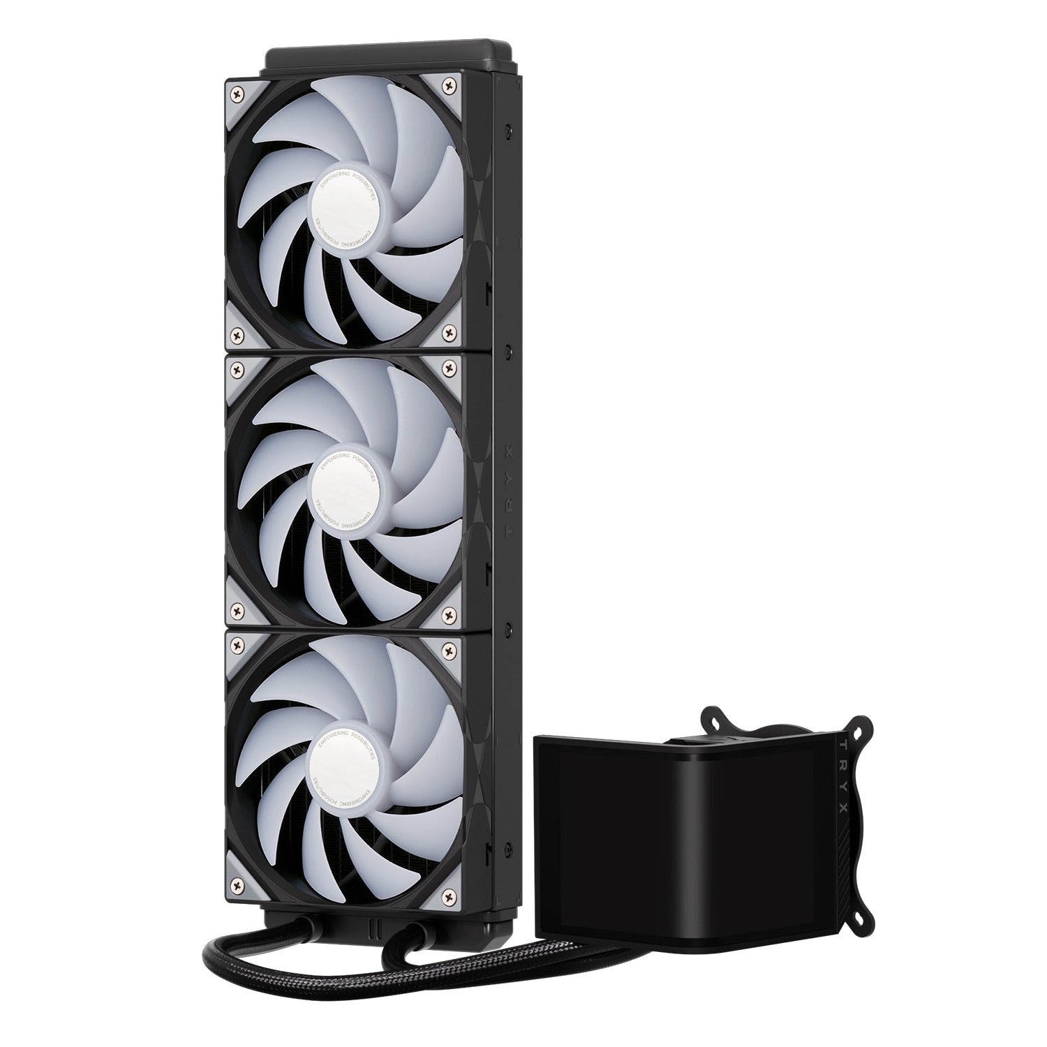 TRYX Panorama SE ARGB 360mm Liquid CPU Cooler With 6.67 Inch Rotatable AMOLED Screen - Black