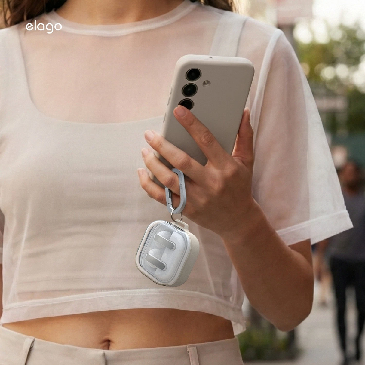 Elago Galaxy Buds 4 / 4 Pro Clear Hang Case - Clear