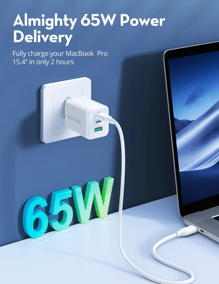 Ravpower RP-PC172 PD 65W 3-Port Wall Charger Black