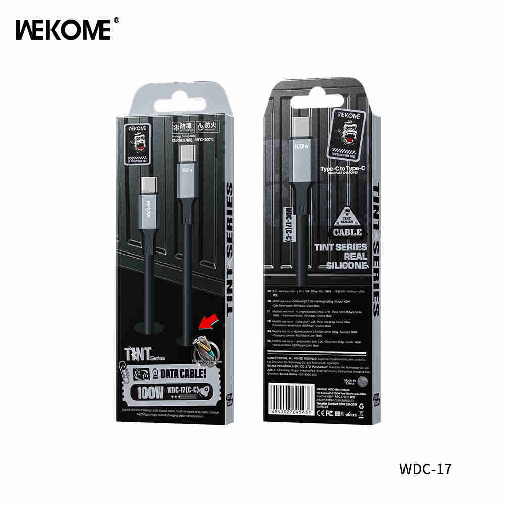 WEKOME WDC-17 Tint II Series True Silicone 100W Data Cable Type-C to Type-C