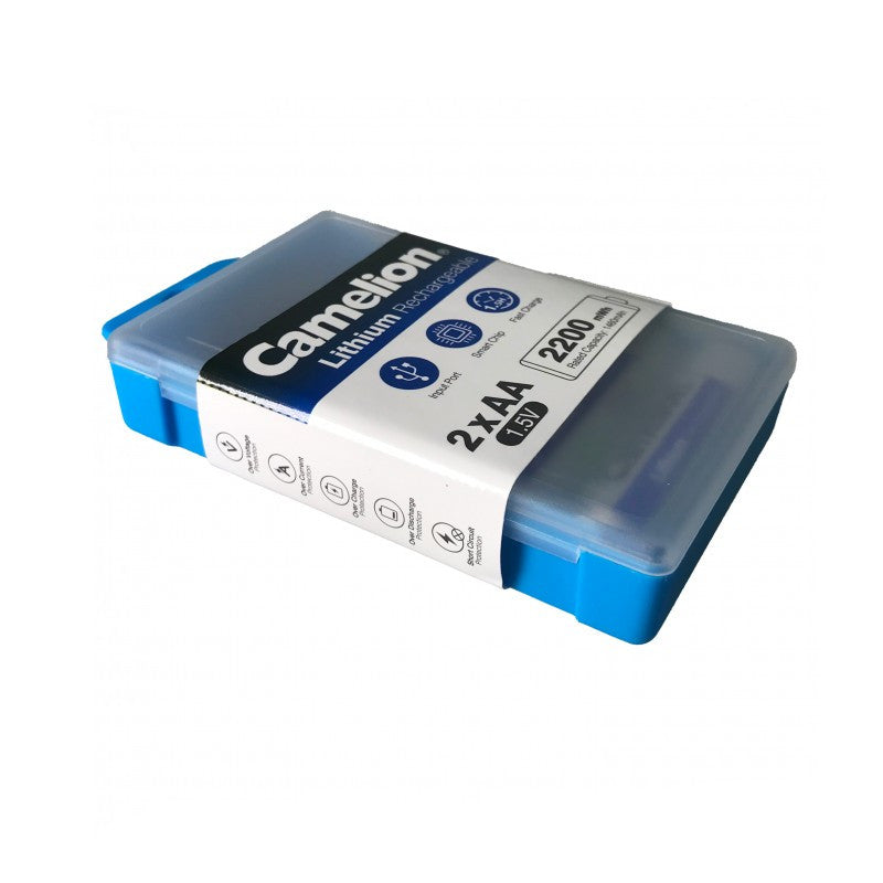 CAMELION Rechargeable lithium Battery: Type-C input Battery UB-AAA650-PBH2 ( 2pcs/box+10cm Type A to Type C x 2 cable ) 1.5V Lithium AAA Rechargeable - 430mah / 650mWh 7