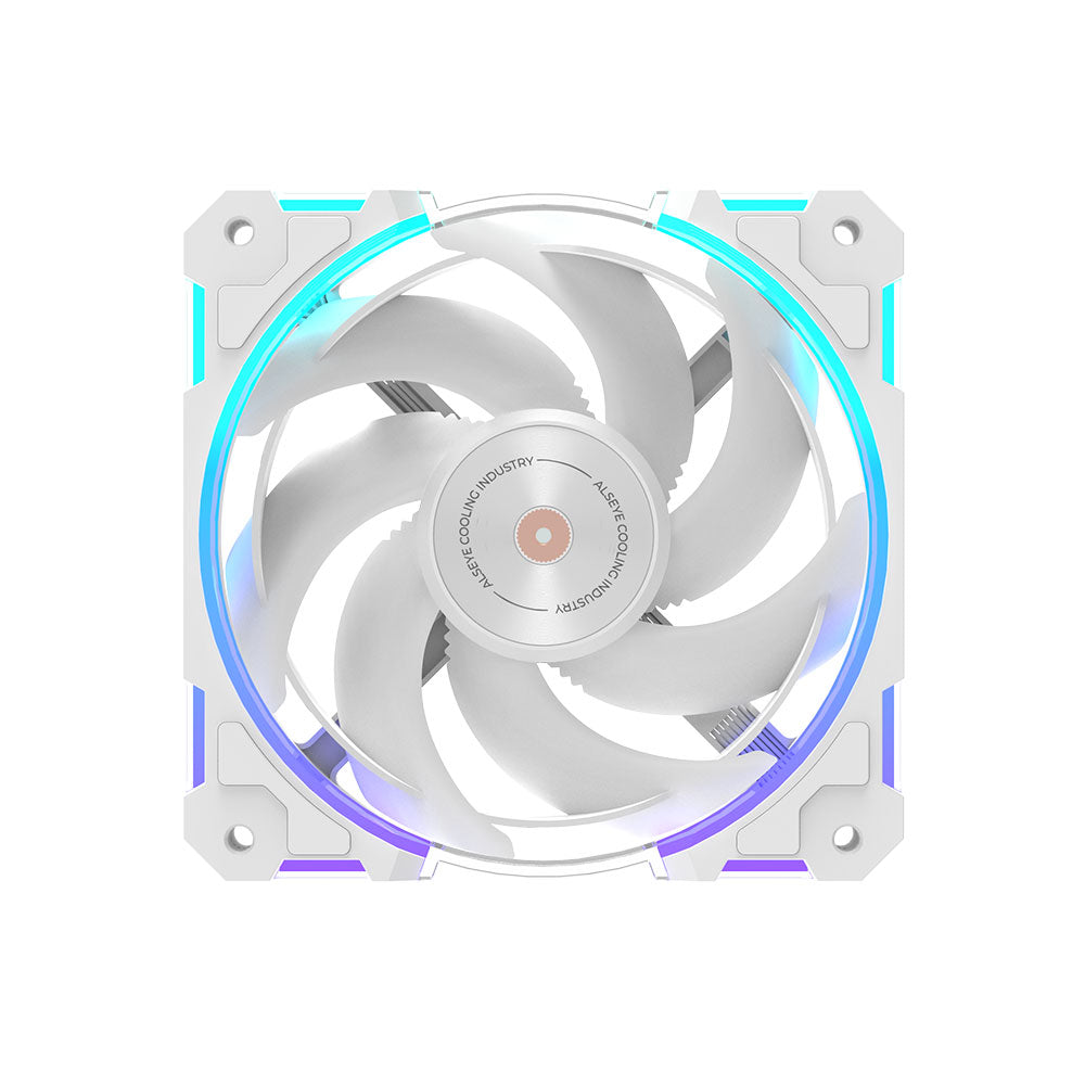 Alseye W12 Plus DC 12V High Air Pressure Case Fan with ARGB SYNC - White