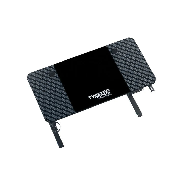Twisted Minds Paradox Adjustable Gaming Desk, 120x60 cm,with Cup Shelf, Headphone Hook & Mousepad - Black (Installation Not Included)