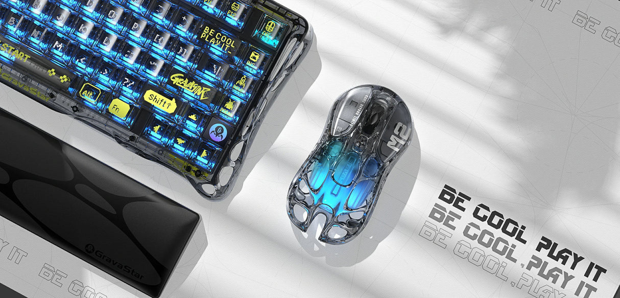 GravaStar Mercury M2 Wireless Gaming Mouse - Transparent Black