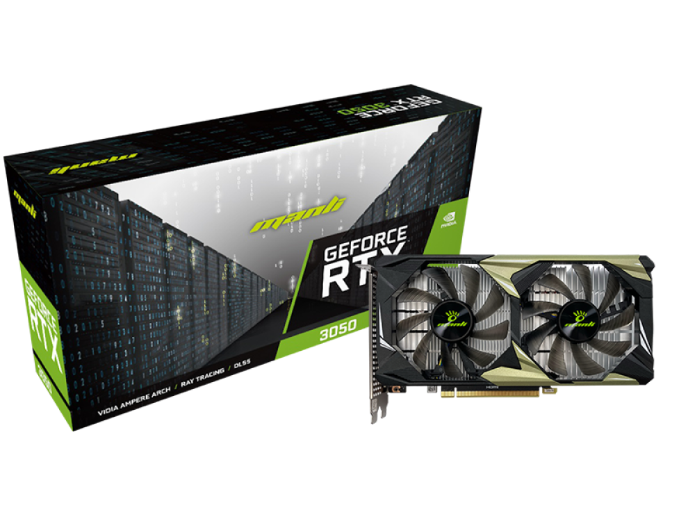 Manli GeForce RTX 3050 6GB GDDR6 Gaming Graphic Card - Black
