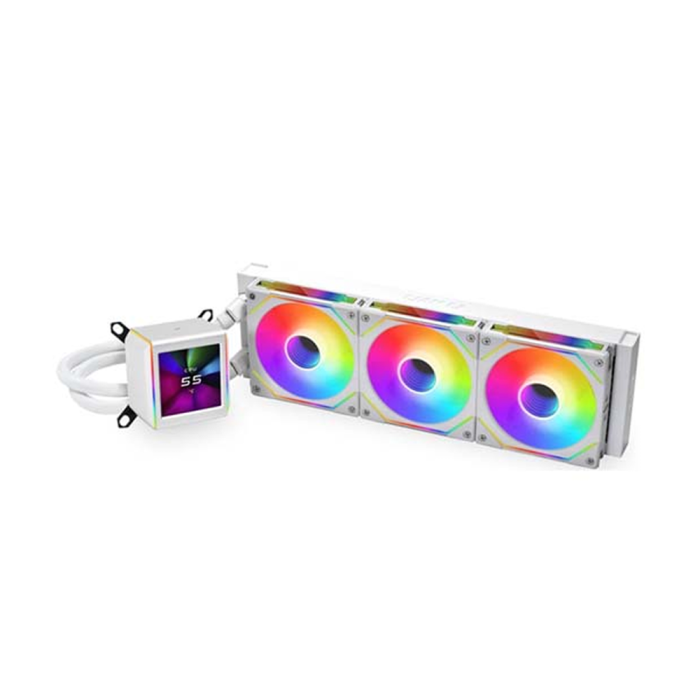 LIAN LI Galahad II LCD SL-INF 360MM ARGB CPU Liquid Cooler – White