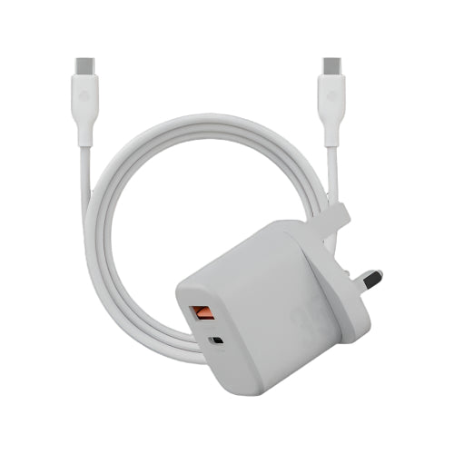 BAZIC GOPORT VELOX BUNDLE, 1C1A CHARGER 35W(UK) WITH WEAVE CABLE - VANILLA