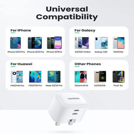 UGREEN USB-C Fast Charger 40W UK -folding foot CD243 CD243-10344