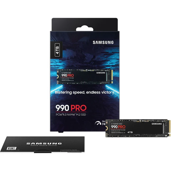 سامسونج 990 PRO PCIe 4.0 NVMe M.2 4TB SSD – سرعة قراءة/كتابة حتى 7450/6900 ميجابايت بالثانية
