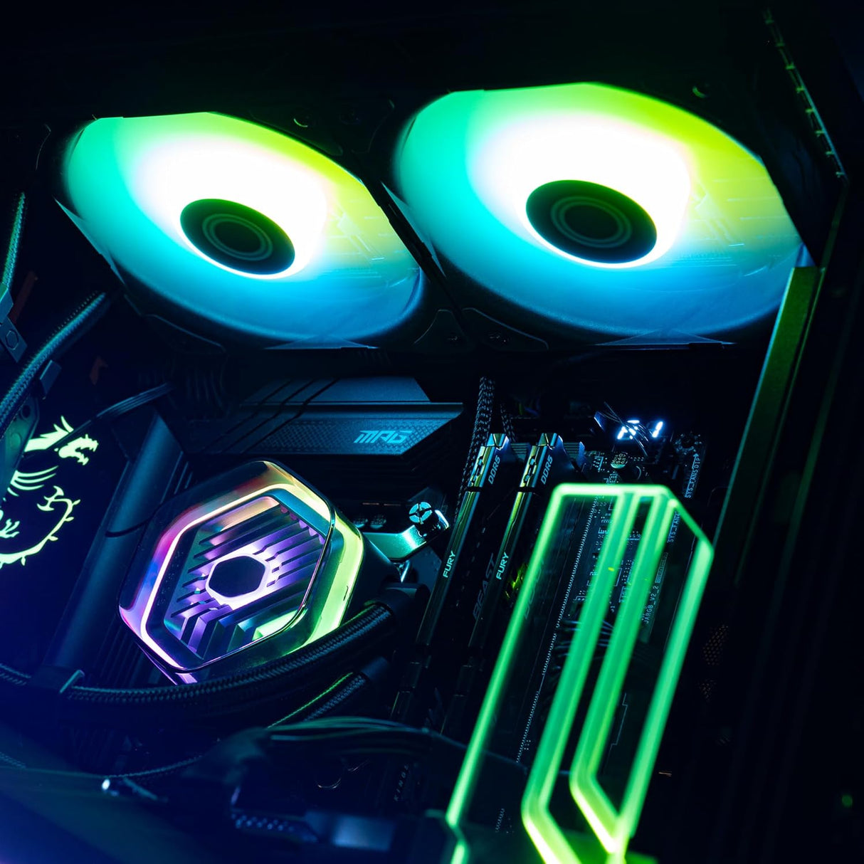 مبرد سائل للمعالج طراز جي برو ال 240 مع مروحة تبريد للمعالج – أسود