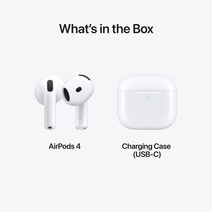 Apple Airpods 4 with Active Noise Cancellation, Wireless Charging Case (USB‑C) - White