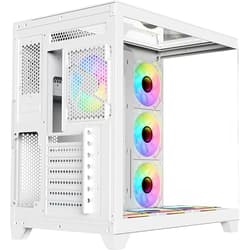 PC Case SHARX PROFIN ATX Min-Tower Gaming PC Case, With 7X 120mm Pre-Installed  ARGB Fans Model XI700W,White