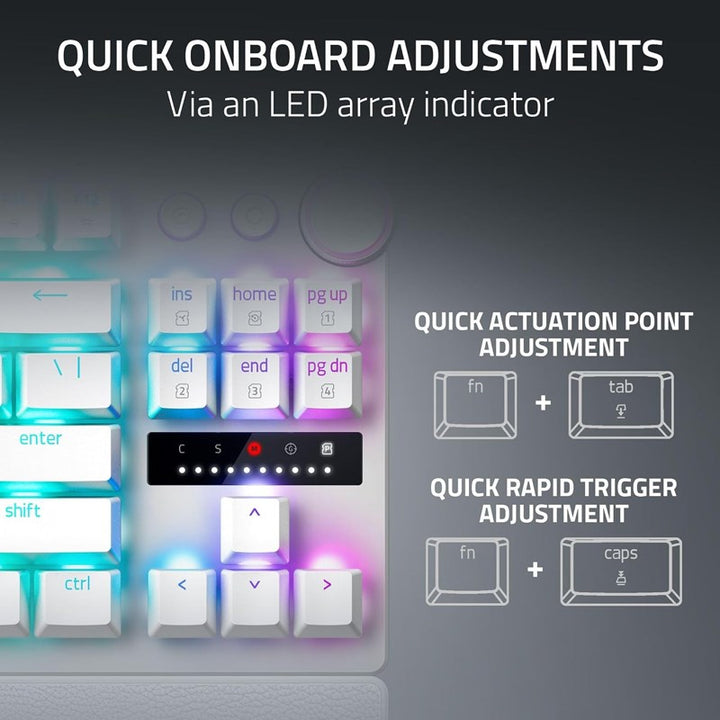 Razer Huntsman V3 Pro Tenkeyless 8KHz Analog Optical Esports Gaming Keyboard - White Edition RZ03-04981700-R3M1