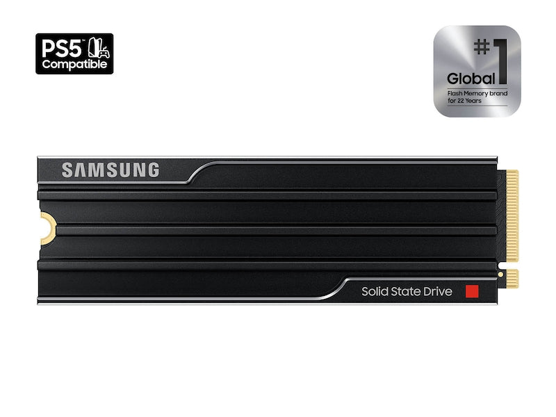 Samsung SSD 9100 Pro with heatsink 4TB PCle 5.0x4NVMe M.2 Read Speed up to 14800 MB/s Storage - Black