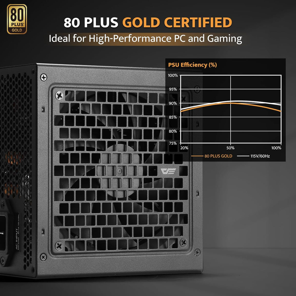 Dark Flash Perfectmost 750W Atx 3.1, PCle 5.1 80 Gold Plus Power Supply - Black