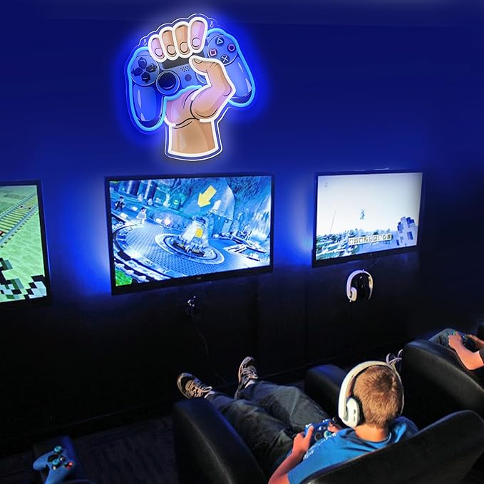 Gaming Neon Sign " hand Joystick Logo "