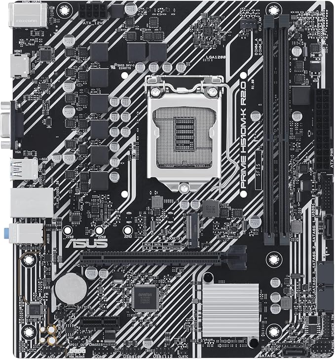Asus Prime H510M-K R2.0, Intel H470, 1200, Micro ATX, 2 DDR4, VGA, HDMI, 1x M.2