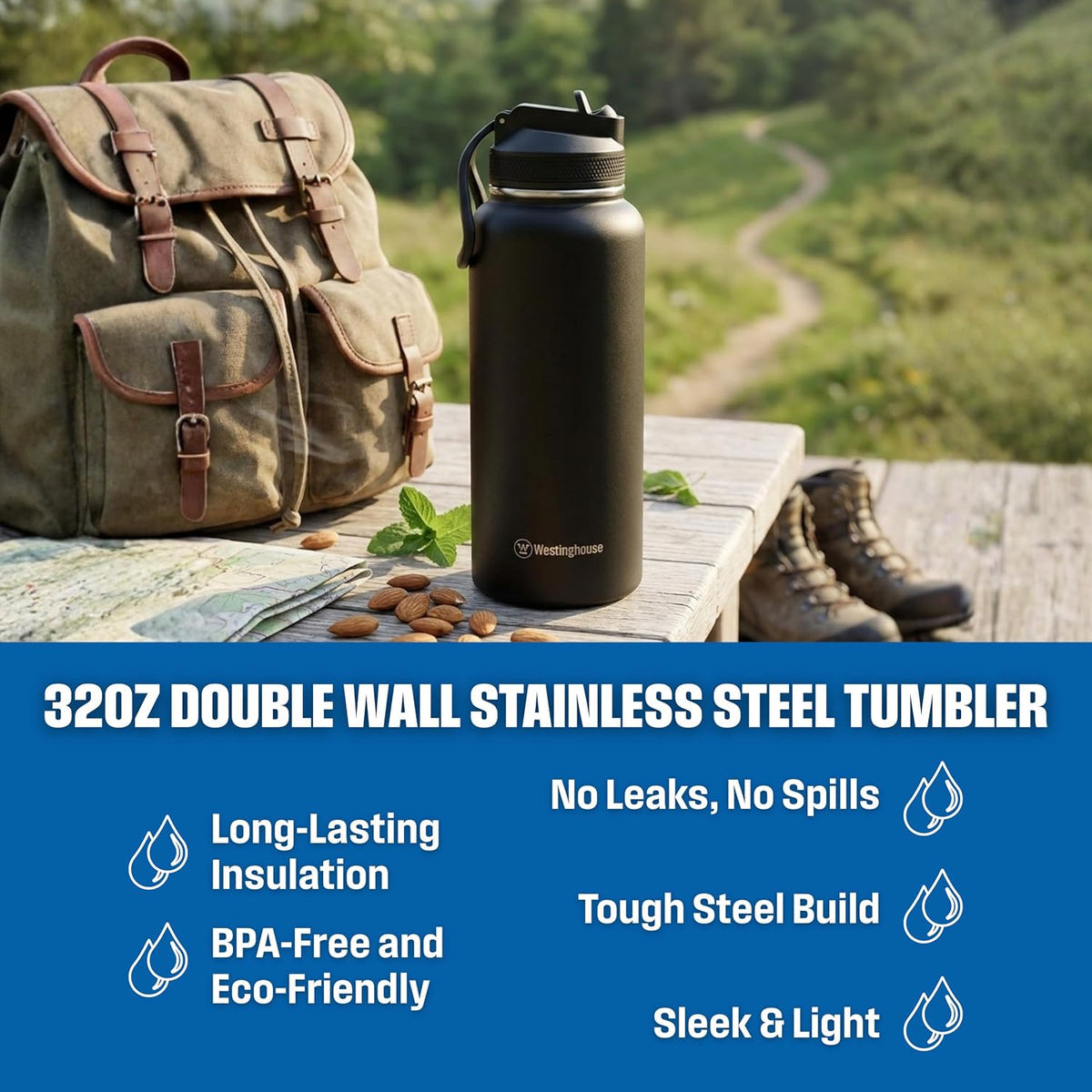 Westinghouse 32oz / 946ml Double Wall Stainless Steel Tumbler WCBL0057