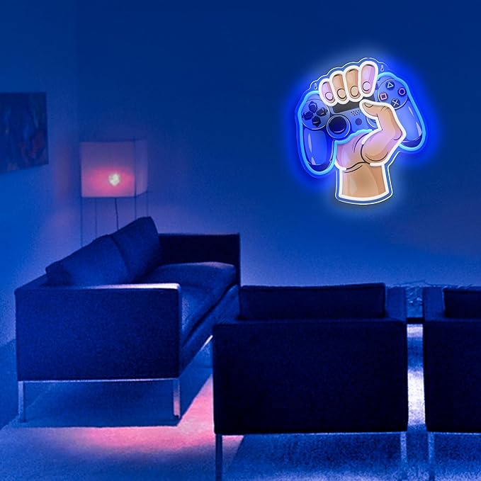 Gaming Neon Sign " hand Joystick Logo "
